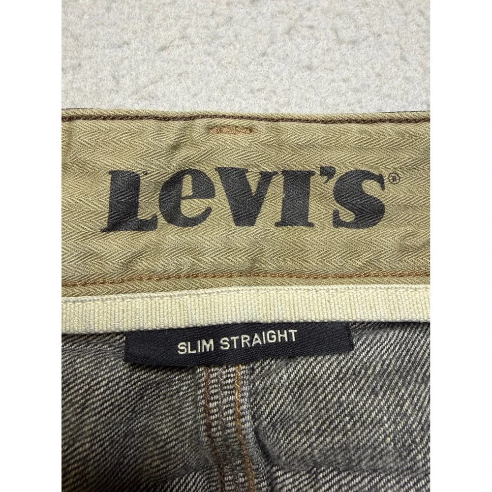 Levi's Slim Straight Jeans Mens W36 L32 Black Y2K Flap Pocket Denim Pants